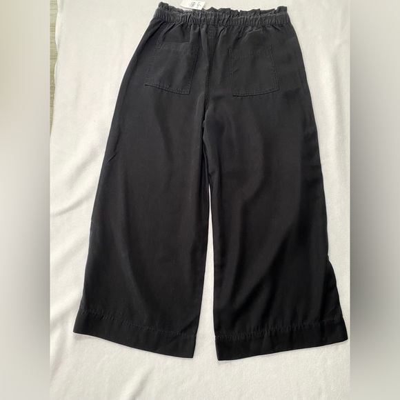 NWT Loft Black Cropped Wide Leg Lightweight Pull On  Pants Size M #1519 - Picture 8 of 13